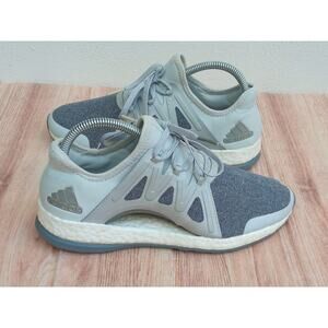 Adidas Pureboost Xpose Athletic Running Shoes Gray Fabric Lace Up Women’s Sz 7